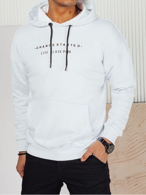 Egyedi fehér kapucnis pulóver egyedi felirattal