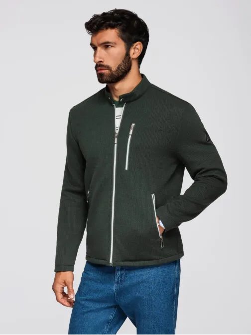 Sötétzöld férfi kabát állógallérral V3 JANP-0229 JANP-0229