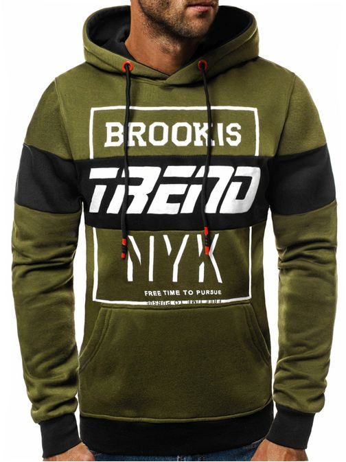 Zöld kapucnis pulóver "BROOKS TREND" JS/DD297