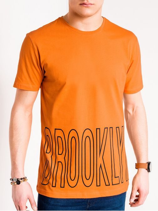 Egyszínű narancssárga póló BROOKLYN S978