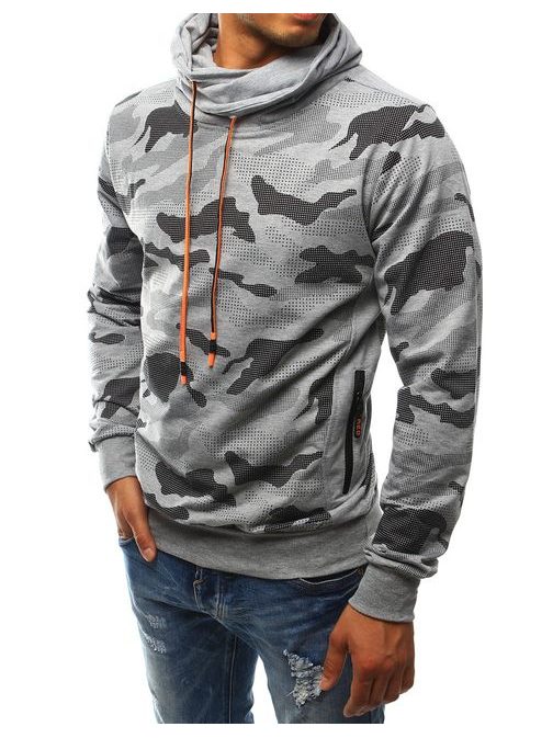 Trendi szürke terepmintás pulóver