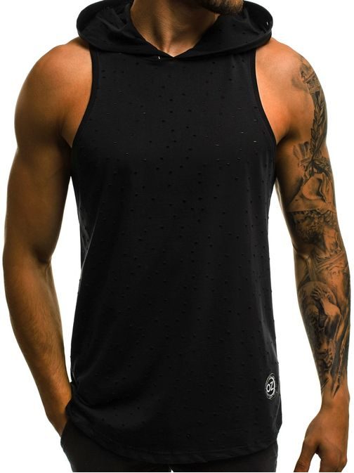 Fekete apró lyukacsos kapucnis atléta O/2647