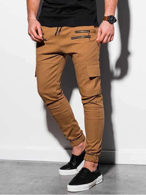 Trendi camel színű jogger nadrág P1000