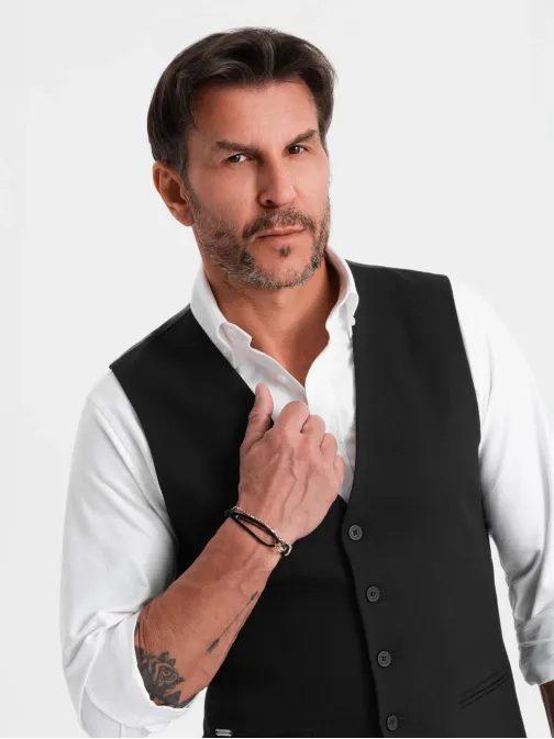 Elegáns fekete férfi mellény V3 BLZV-0143