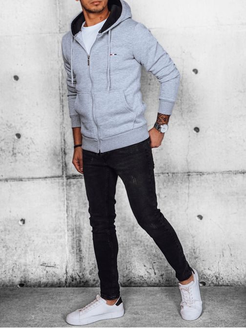 Egyedi halvány szürke cipzáras felső