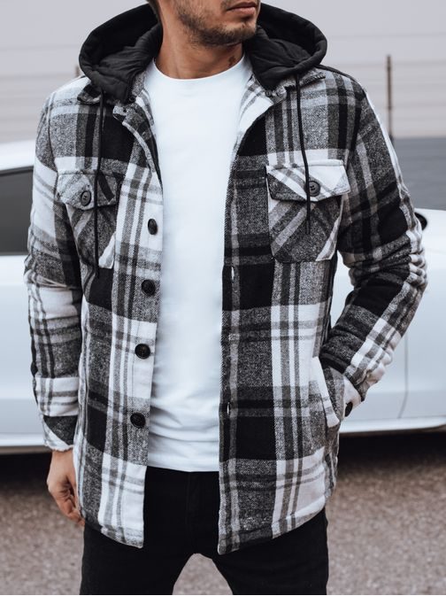 Fekete kockás férfi dzseki