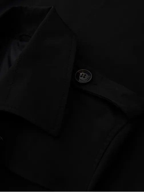 Modern fekete férfi trench kabát V2 COSC-0126