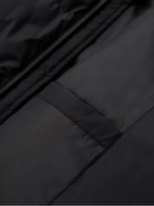 Meleg férfi kabát sportos dizájnnal, fekete színben