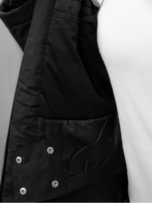 Kellemes fekete női téli kabát JS/HH012/1Z