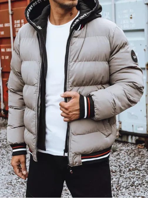 Kétoldalas khaki színű téli dzseki