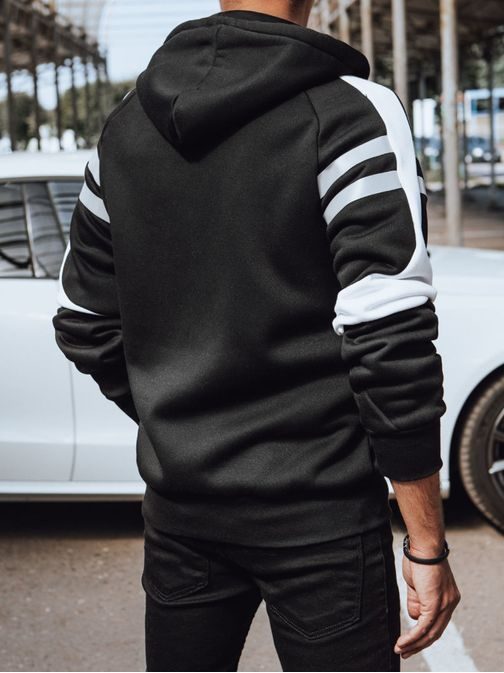 Trendi megjelenésű fekete kapucnis felső