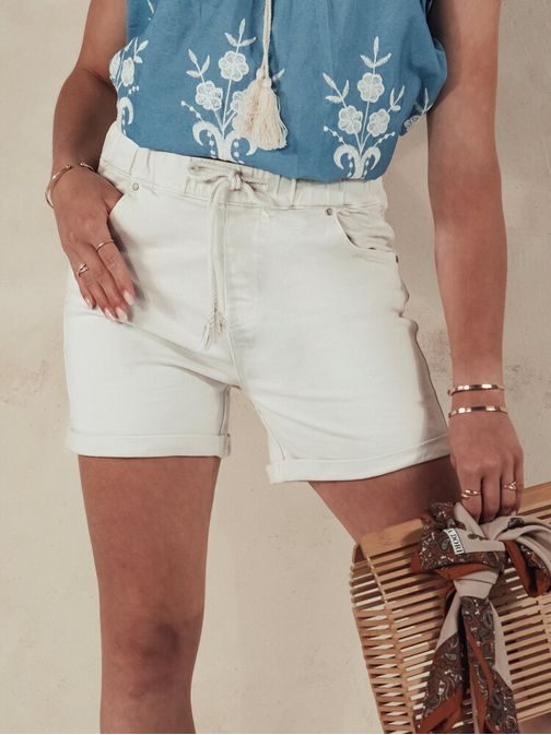 Divatos női halvány bézs rövidnadrág Beach Vibe