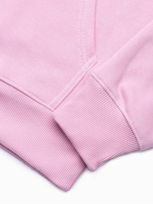 Stílusos rózsaszínű kapucnis pulóver  B1351