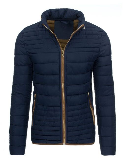 Elegáns sötét kék steppelt dzseki