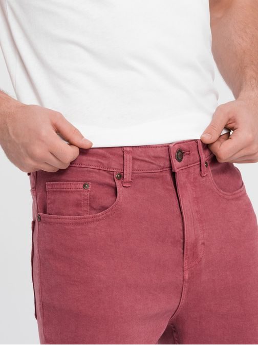 Elegáns piros farmer nadrág P1058