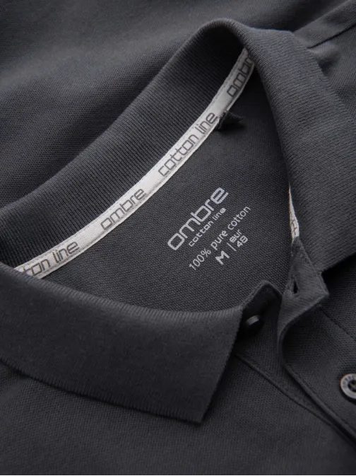 Egyszínű pamut férfi pólóing szürke v3 om-pobs-0100