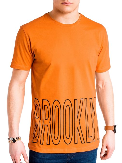 Egyszínű narancssárga póló BROOKLYN S978