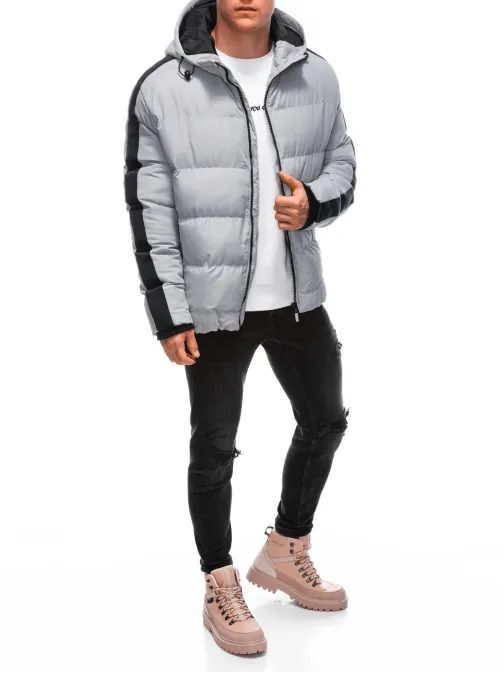 Szürke téli steppelt dzseki  V8 EM-JAHP-0101