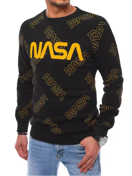 Stílusos fekete Nasa pulóver
