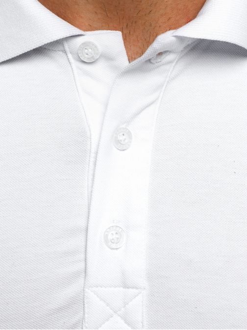 Egyszerű fehér galléros póló OZONEE B/171221