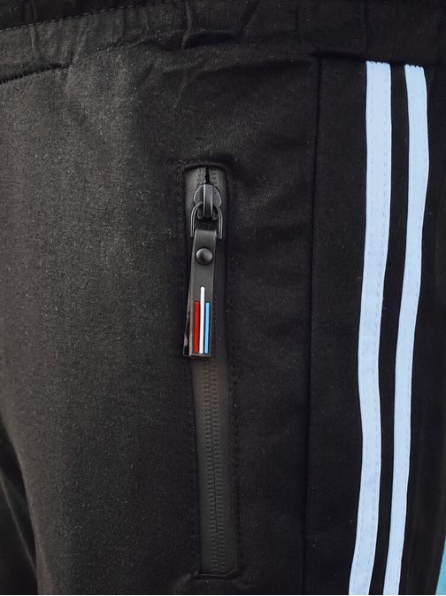 Trendi fekete melegítő nadrág zsebekkel
