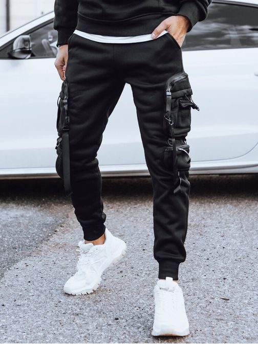 Egyedi fekete zsebes nadrág