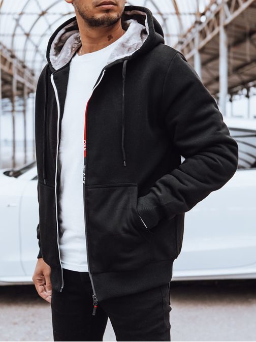 Fekete férfi kapucnis felső off black