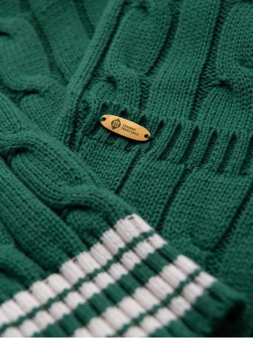 Kötött férfi pulóver zöld v1 om-swcd-0152