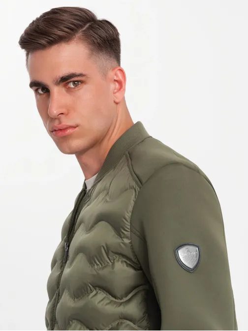 Trendi oliva zöld bomber dzseki  V3 JALP-0141