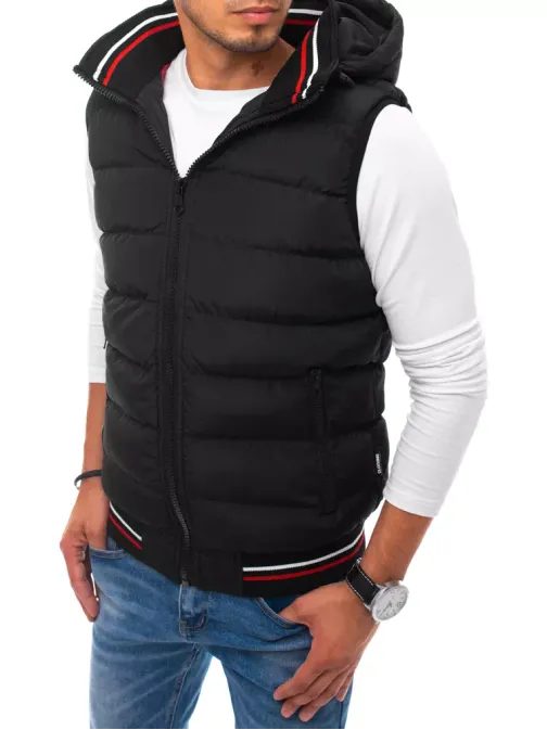 Fekete kapucnis steppelt mellény