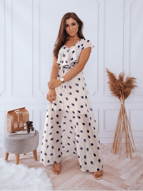 Csodálatos világosszürke nyári női maxi ruha Crespo