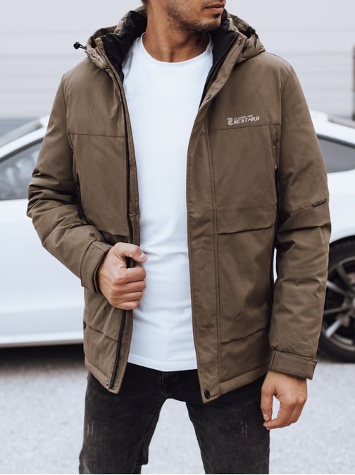 Téli stílusos camel színű parka kabát