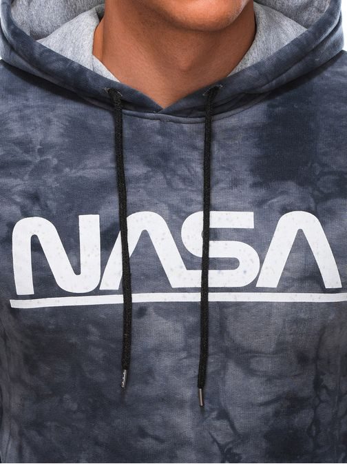 Eredeti kék kapucnis pulóver Nasa B1478