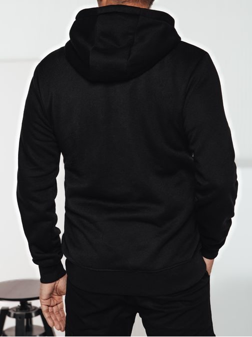 Férfi fekete pulóver érdekes dizájnnal