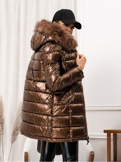 Barna kétoldalas női téli kabát CLR024