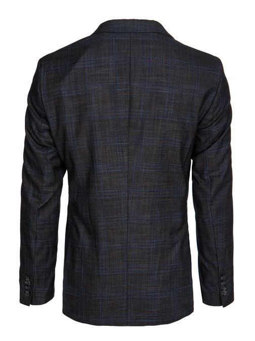 Szürke férfi blézer kék kockás mintával