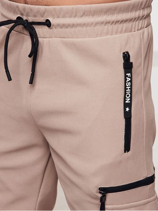 Modern bézs színű kapszulás jogger