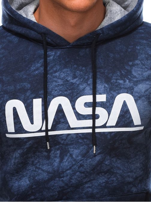 Eredeti kék kapucnis pulóver Nasa B1478