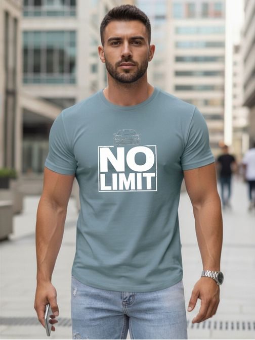 Kék férfi póló NO LIMIT nyomtatással