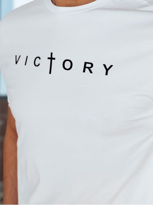 Egyedi fehér póló Victory felirattal