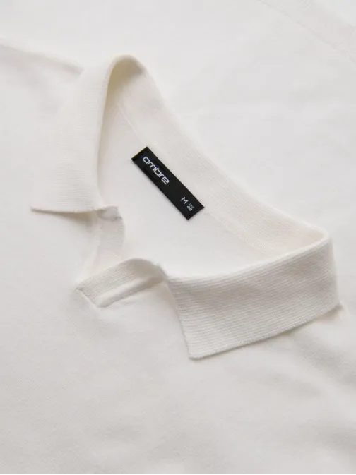 Férfi hosszú ujjú póló póló fehér v2 om-pols-0140