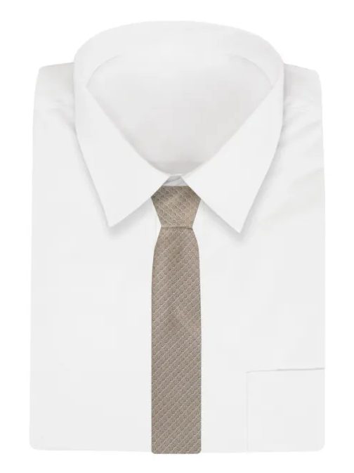 Elegáns bézs nyakkendő finom textúrával