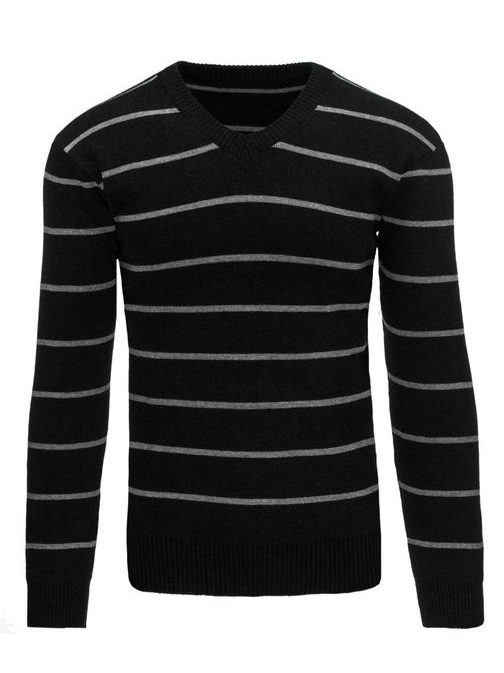 Fekete- szürke csíkos pulóver