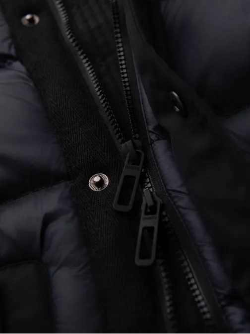 Steppelt fekete-kék férfi parka zsebekkel V1 JALJ-0308