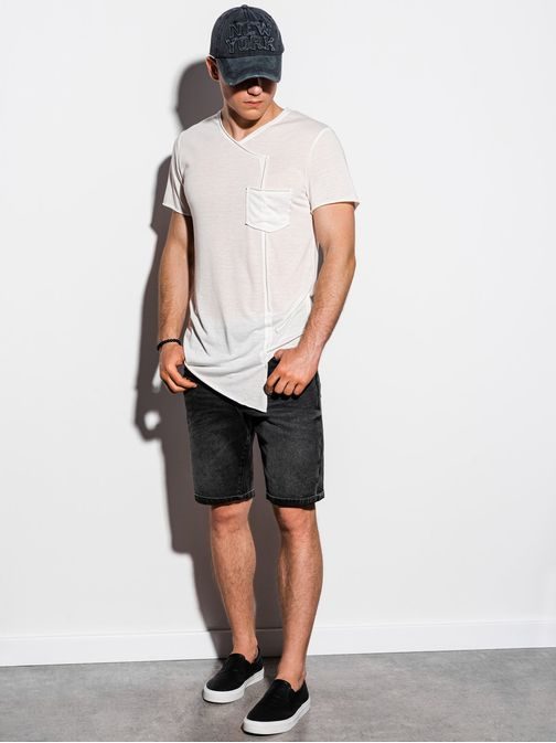 Aszimmetrikus póló ecru színben S1215