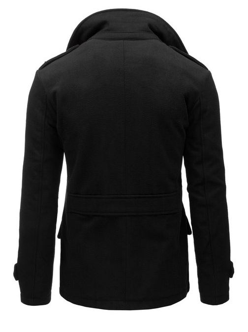 Elegáns fekete kabát dupla gombolással