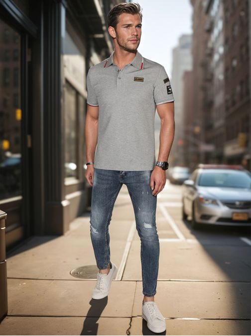 Divatos szürke férfi pólóing