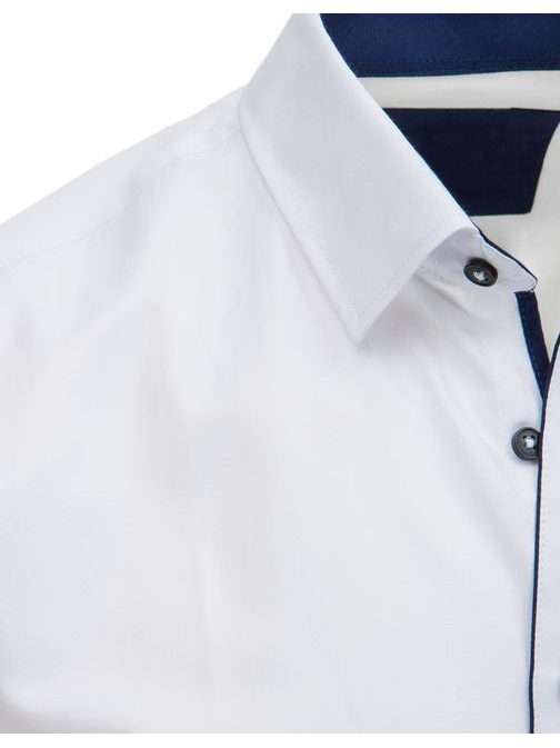 Elegáns fehér ing kék szegéllyel