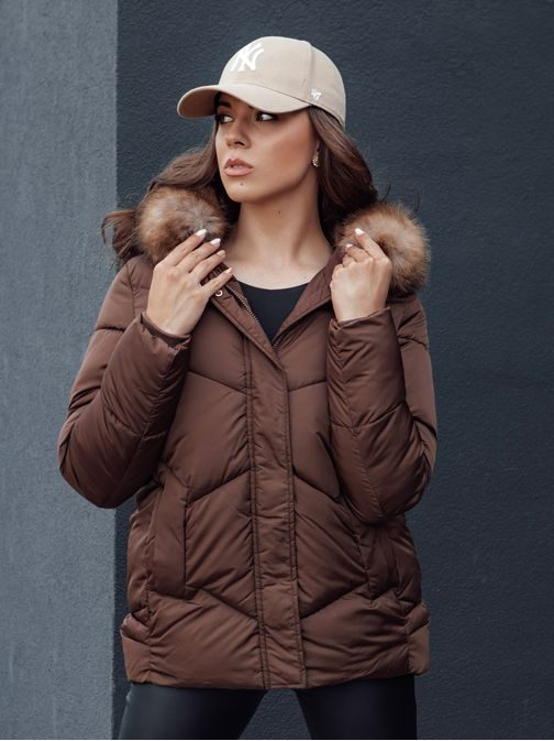 Női téli barna kapucnis dzseki Wayward