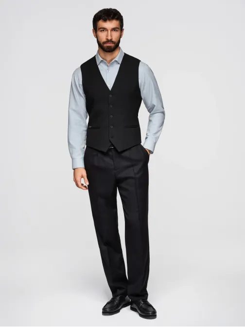 Fekete, testhezálló, karcsú, elegáns mellény V3 V65